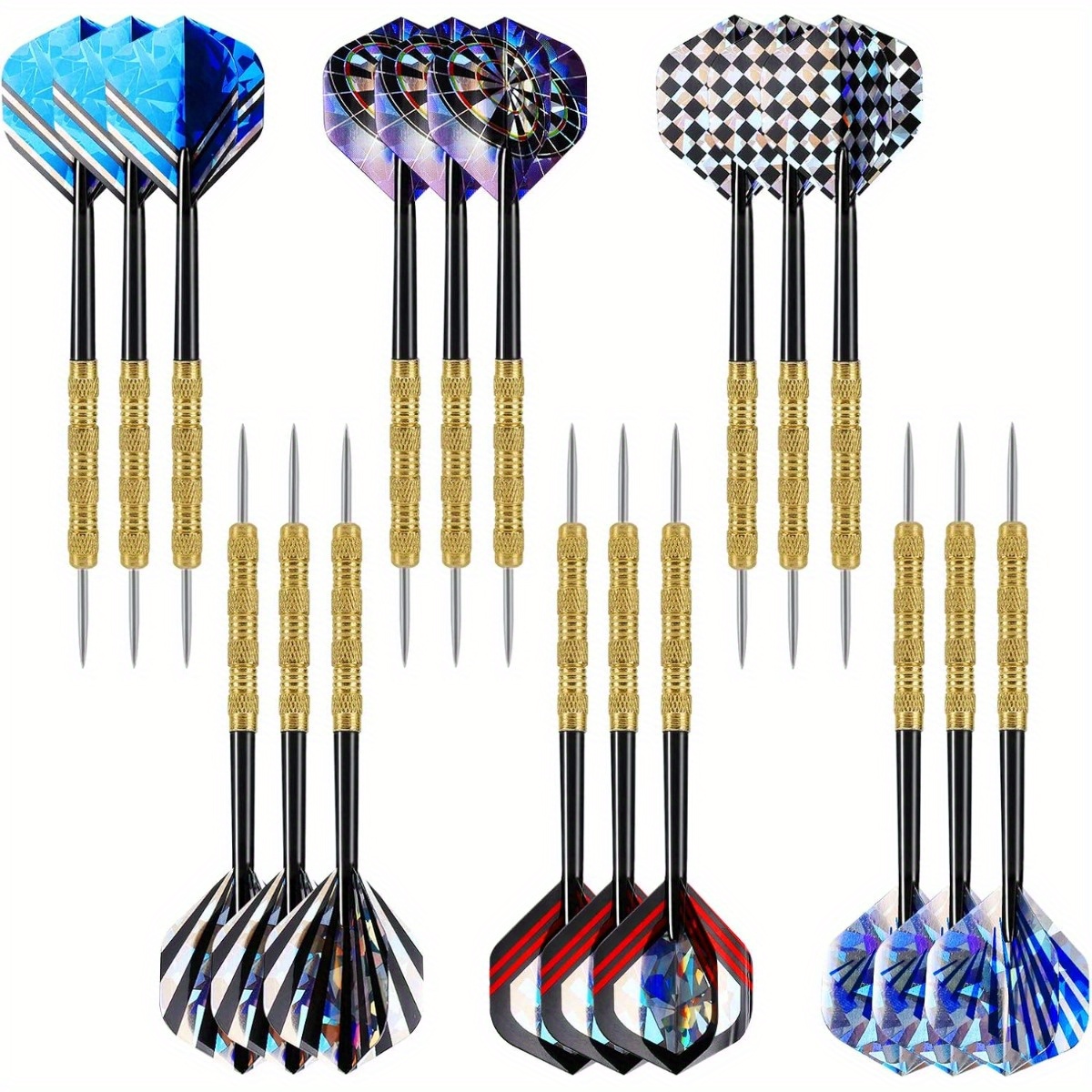 18/24pcs Metal Tip Darts Set for Beginners and Leisure Activities