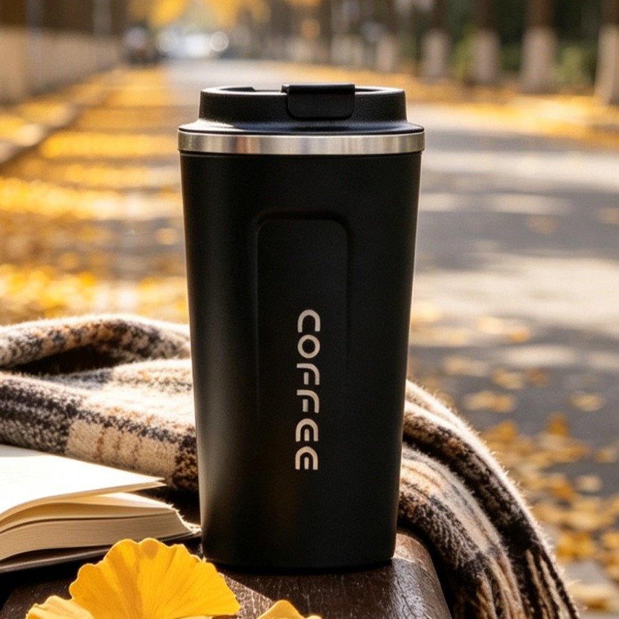 TEMU 20oz Outdoor Camping Portable Coffee , Matte Frosted Finish, Vacuum Insulation, Leak-proof Sealed Lid, Stylish Options, Suitable For Car,