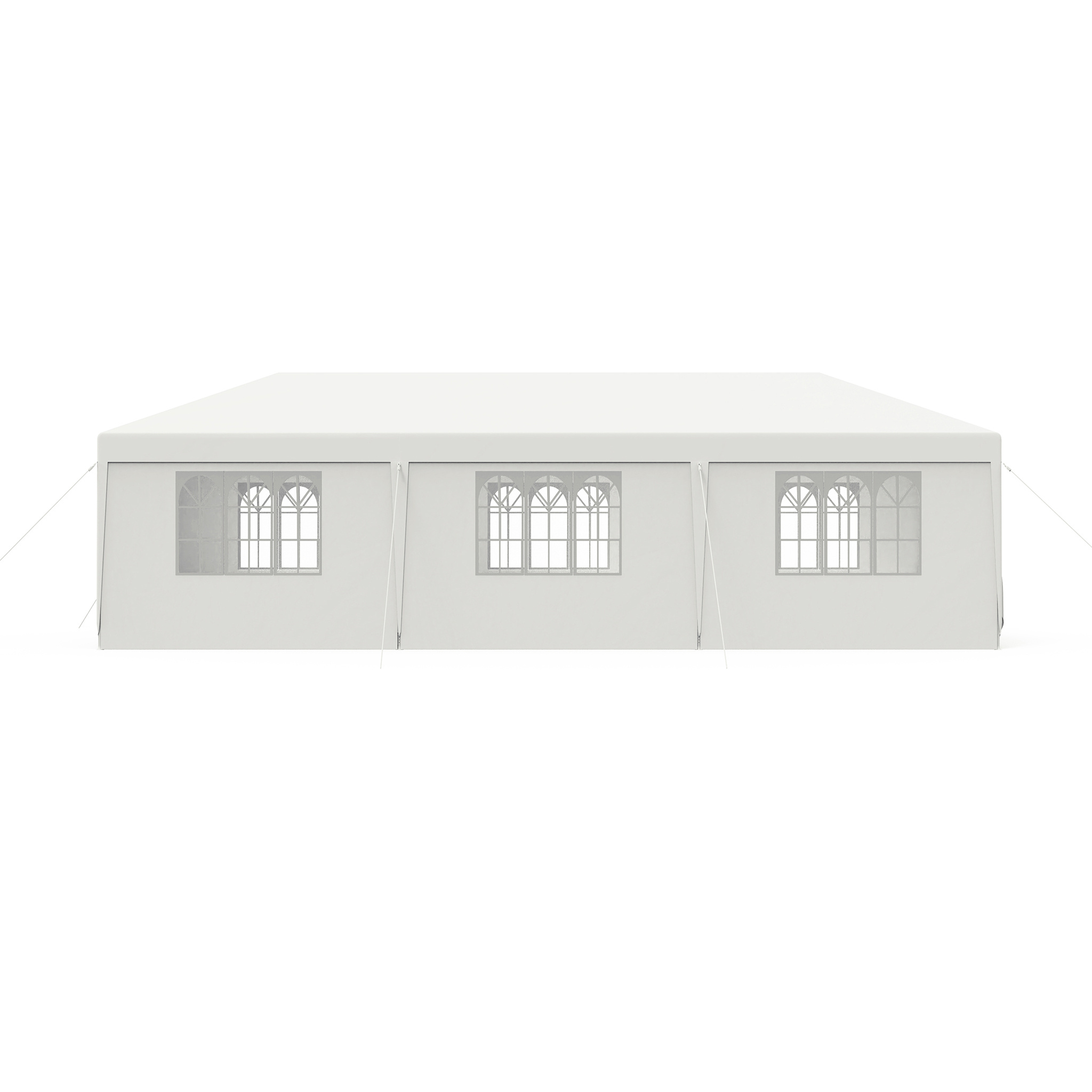3x9m Side Wall Canopy With Roof & 8 Side Panels W/windows, Carport Shelter Tent For Vehicle Shading Supplies Storing Garden Events (/white)