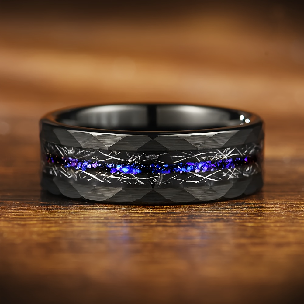 Fashionable Tungsten Steel Ring with Star-Shaped Sequins
