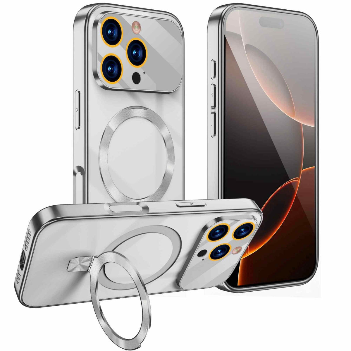 17 series original phone orange colors design luxury magnetic stand phone case sutible for iphone 17 air 17 pro   15 14 13 12 pro max high quality dust and   case scratch resistant surface that offers   protection after Product details 11