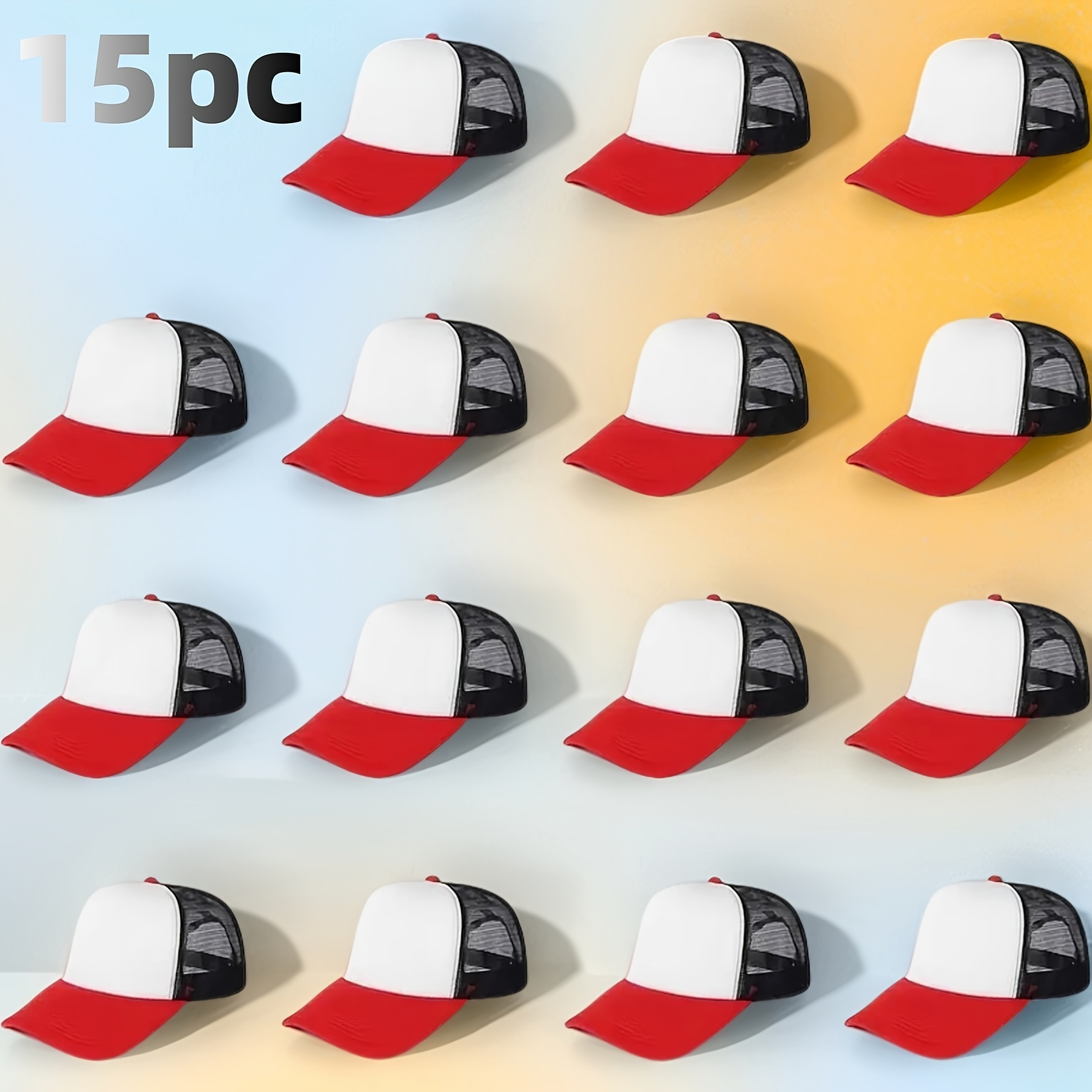 15pcs DIY Heat Transfer Baseball Cap Set