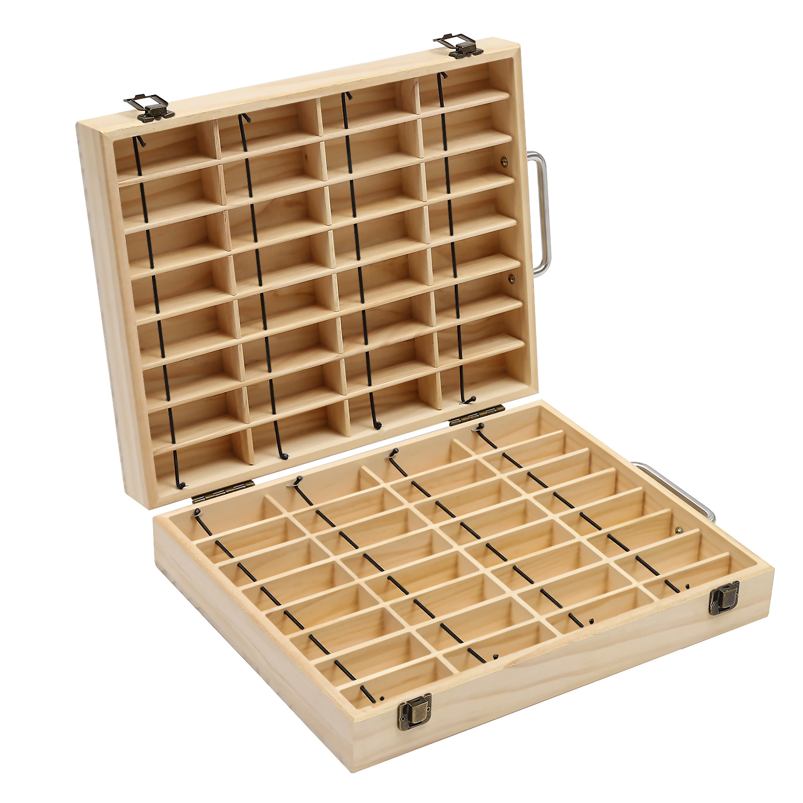 boîte de rangement en bois pour huiles essentielles, support de présentation pour 64 flacons dhuiles essentielles, dimensions 15,4*11,3*3,4 pouces, boîte de rangement en bois pour   64 flacons dhuiles essentielles, mallette de rangement pour huiles essentielles   pour les  , cadeau.