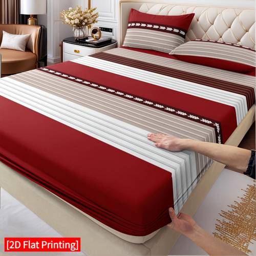 3pcs bedspread suitable for twin full queen king beds striped fitted sheet pillowcases with snug mattress cover friendly bedding zipper closure machine washable for use no bed sheet height limit 2d flat