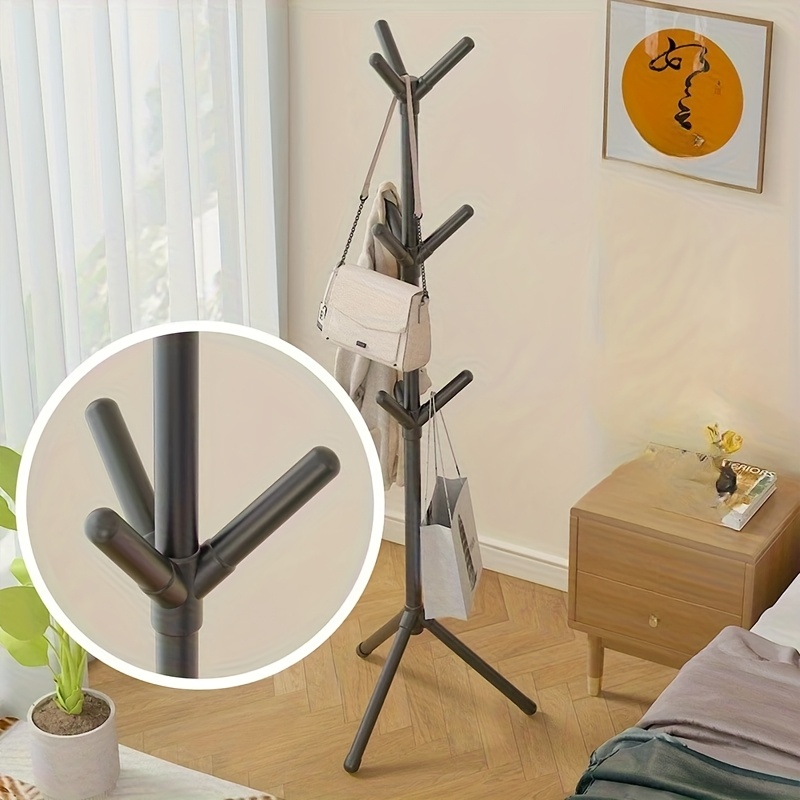 Simple Multi-Hook Clothes Rack, Plastic Coat Rack with 6 Hooks Optional, Hooks for Small Clothes& Bags in Entrance& Balcony