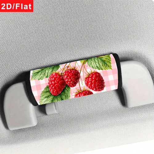 1pc 2d flat raspberry pattern luggage car grip cover size 5 5 x 5 9in 14 x 15cm universal car door luggage handle identification sleeve sweet handbag strap sleeve universal print identification label