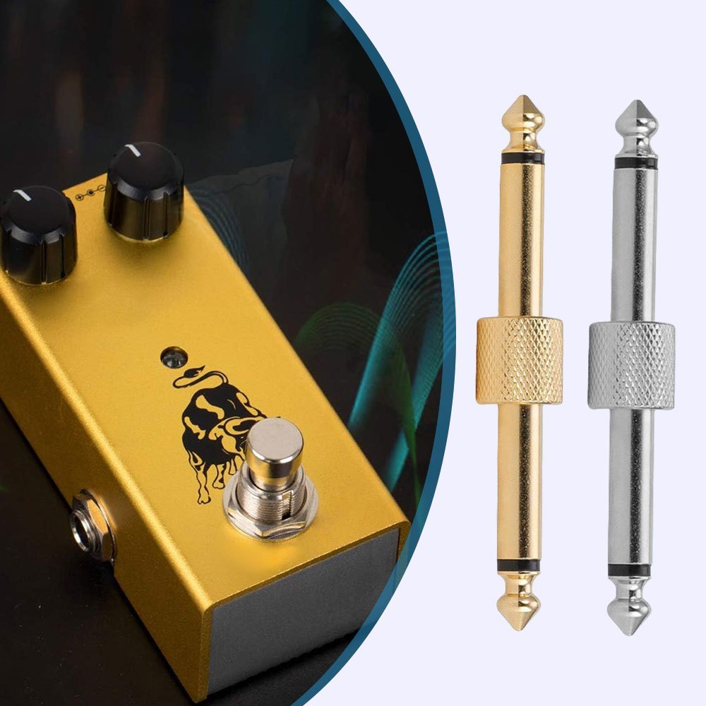 

Space-saving Gold-plated Guitar Pedal Coupler - 1/4" Male To Male Straight Plug For Pedalboard Organization