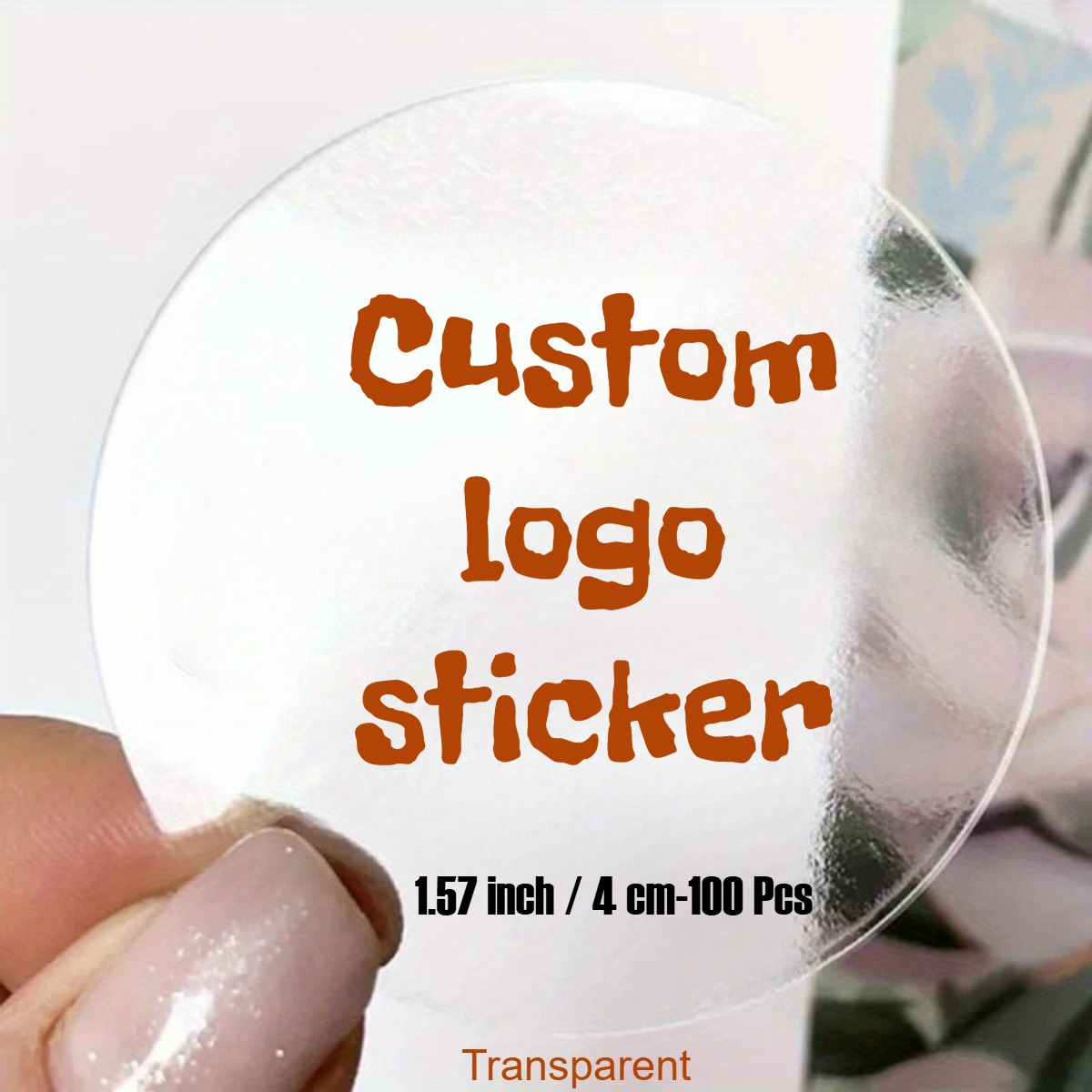 E-shop 50/100/200/300 Stück – Individuelle wasserfeste transparente/weiße runde Aufkleber – Ideal für Business-Branding, Social Media, Verpackungen &