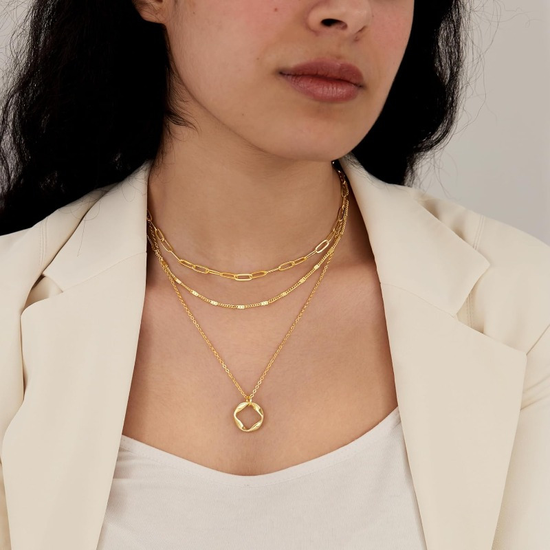3-Piece Layered Golden Necklace Set
