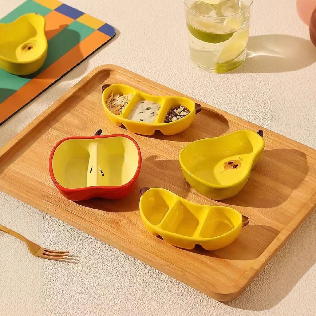 1pc ceramic fruit shaped dipping plate vibrant yellow   high quality small dish for snacks appetizers and condiments   home use Product details 1