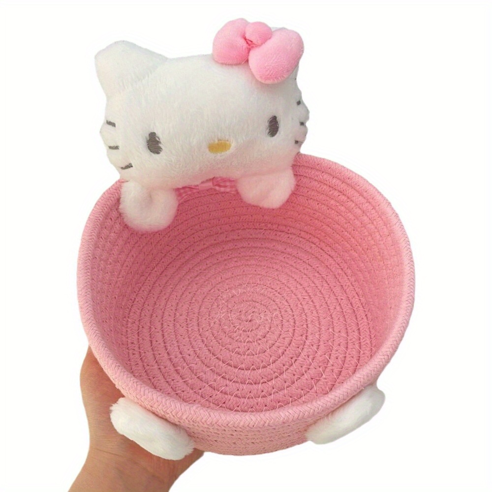 Cute Kitten Cartoon Storage Basket 'S Heart High-face Value Desktop Snacks Home Storage Basket Cosmetic Storage Box