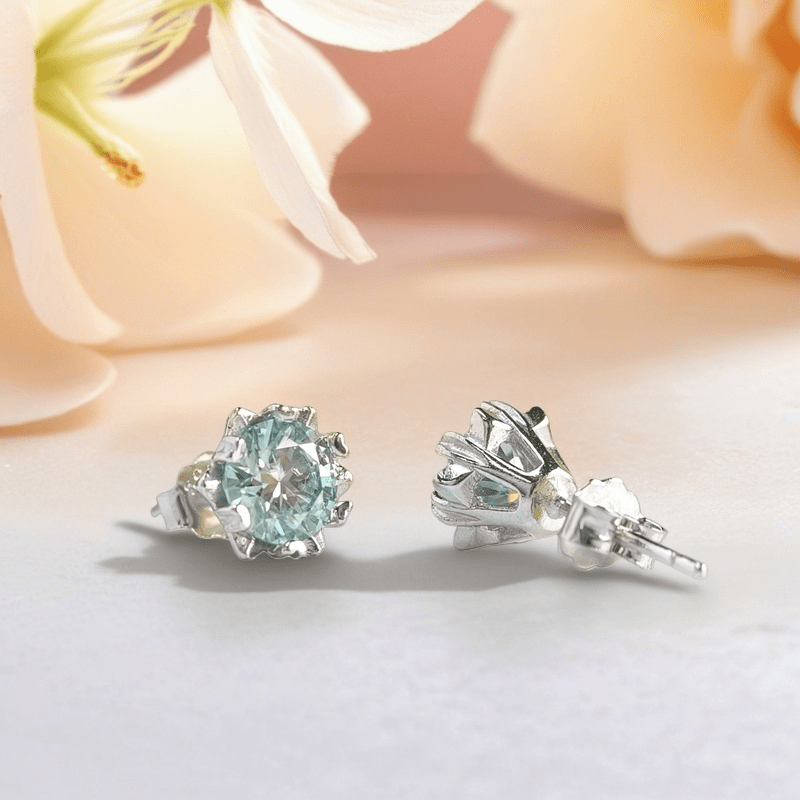 Unisex 0.5/1 Carat 925 Silver Moissanite Snowflake Earrings