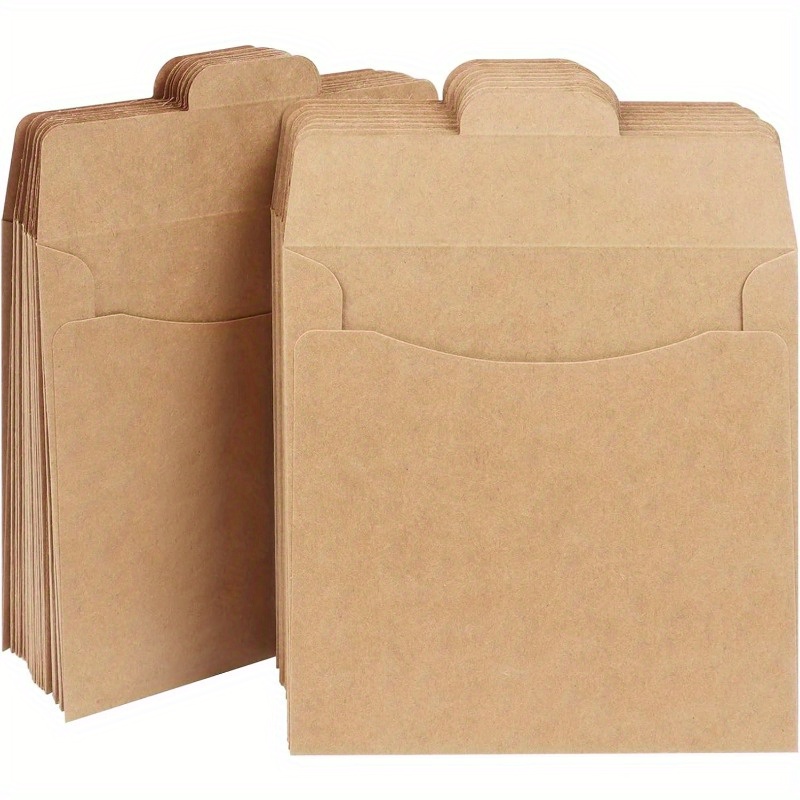 TEMU 50 Stück Leere Kraftpapier-Umschläge - Selbstklebende Quadratische Versandumschläge für DVDs, CDs und Kleinteile, Glänzendes Finish, Perfekt für