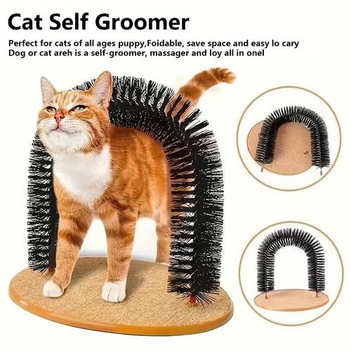 cepillo de autoservicio para el del gato, cepillo de acicalado arqueado, masajeador de acicalado estilo , juguete rascador para gatos, cepillo para el del pelo, columna de amasado