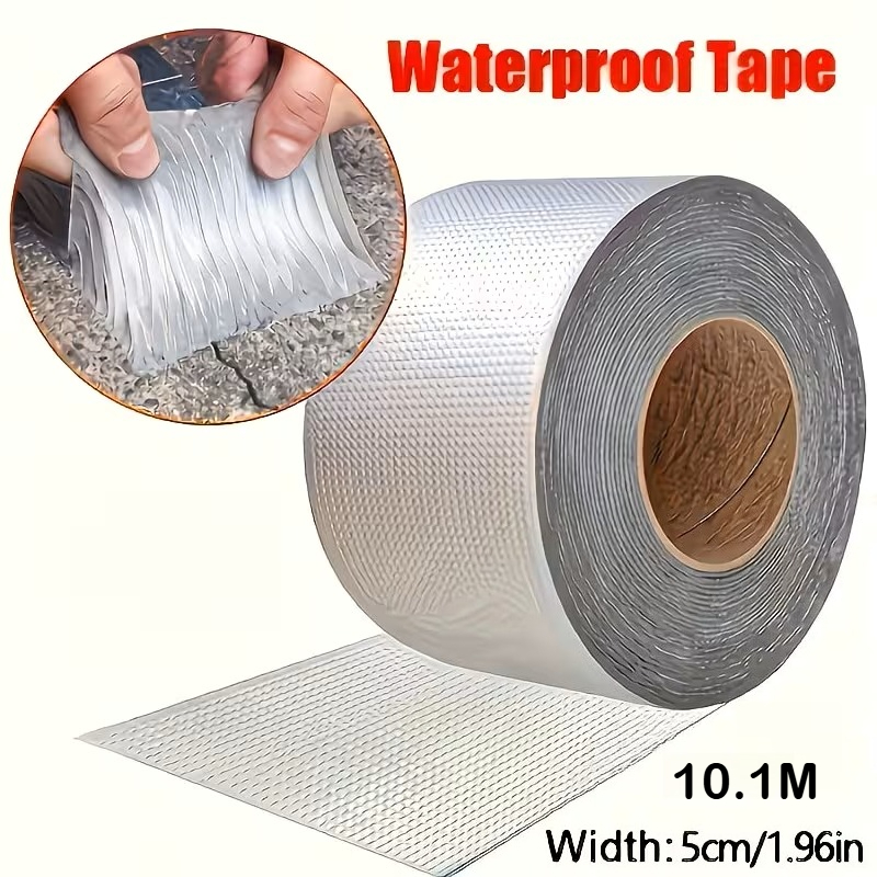 E-shop 1 Rolle 397,6 Zoll Hochbelastbares Wasserdichtes Aluminiumfolienband – Ultra Langlebig, Hitzebeständig, Wärmeisolierend, Auslaufsicher Rostfrei,