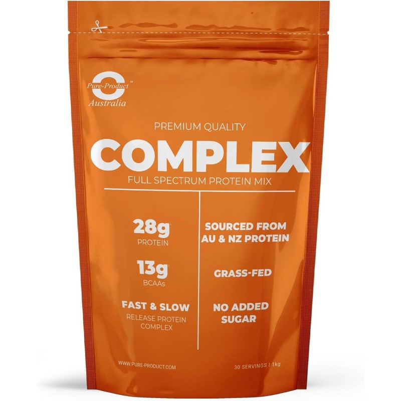 1kg Whey Protein Blend WPI+ WPC+ CASEIN Powder | Premium Grass-Fed AU NZ, 28g Protein per Serve, 13g BCAAs, Non-GMO, 30 Servings, Unflavored