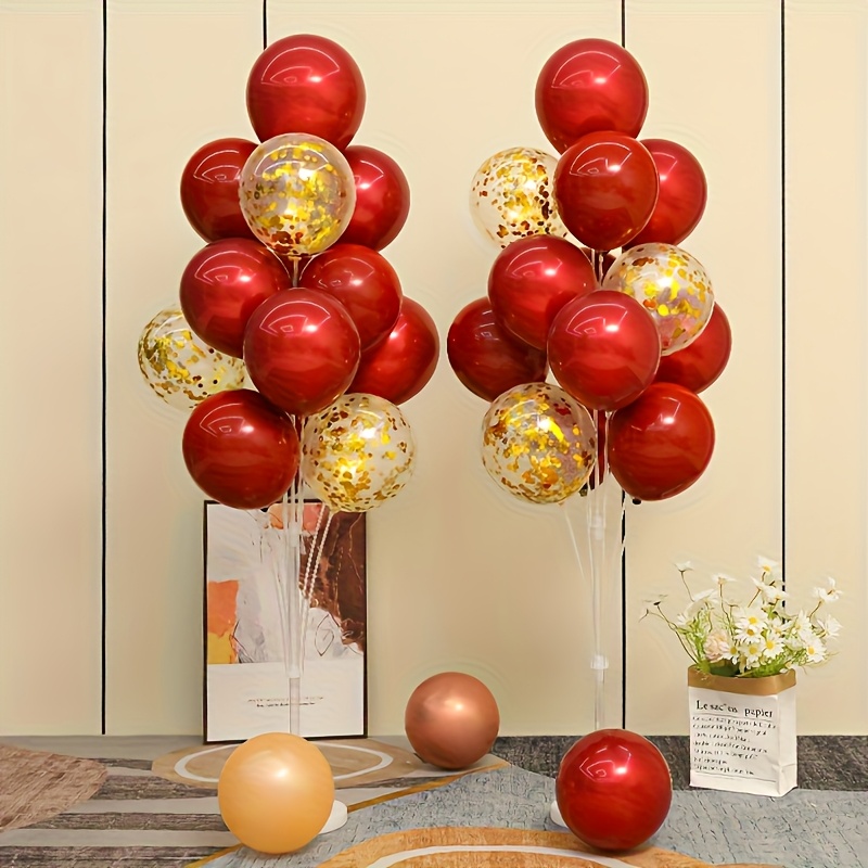 2pcs Festive Balloon Arch Kit with Sturdy PP Stand & Water Base - Easy Assembly, Reusable, Ideal for National Day, Wedding, Graduation Party, Home & Garden Decor, White Balloons, Party Decoration | Elegant Balloon Display | Durable Plastic Stand, Balloon Decorations