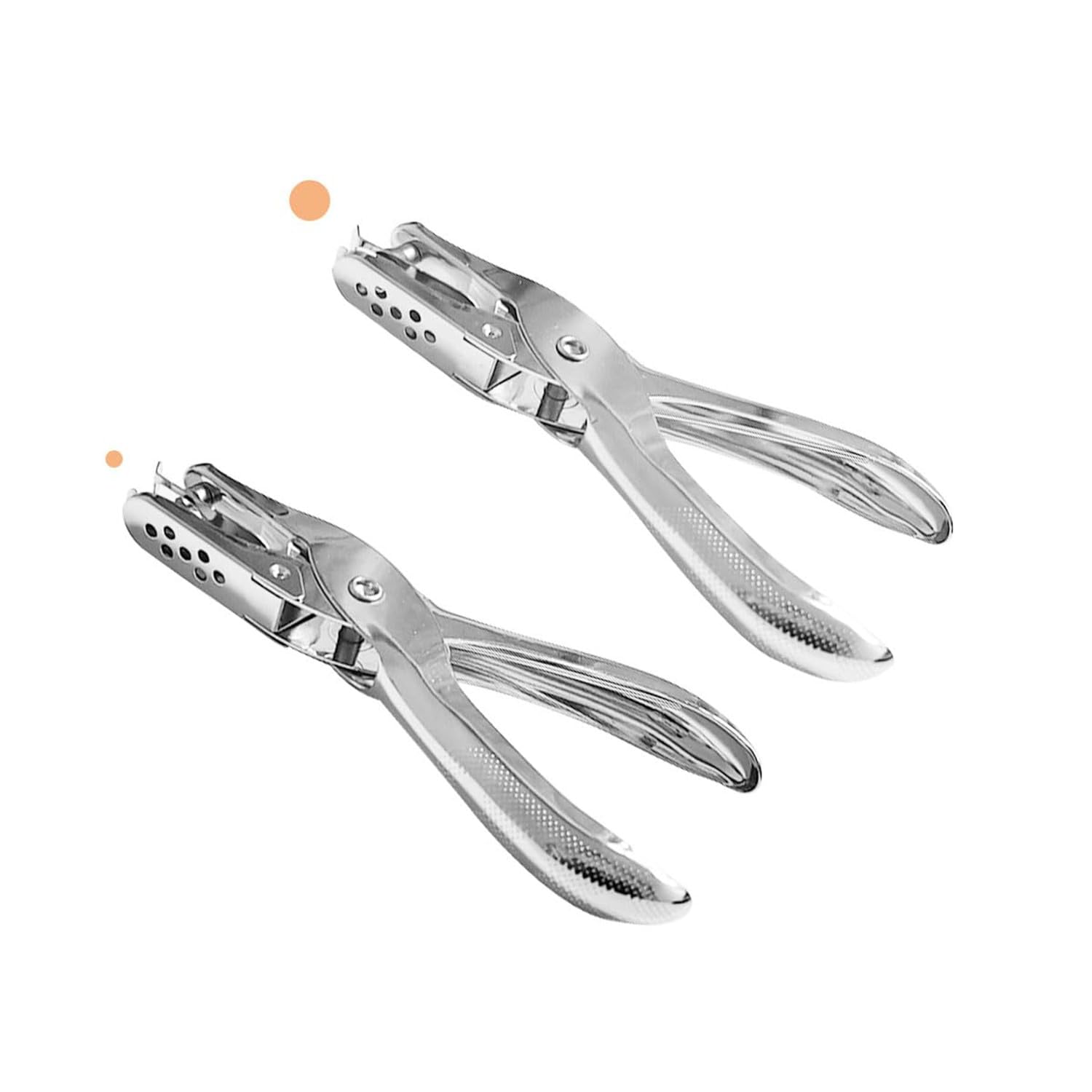 2pcs Hole Puncher Single, Handheld Hole Paper Punch, 1/4 And 1/8 Inch Circular Holes For Crafts Diy Craft Labels And Greeting Cards Home Office Learning (silvery)