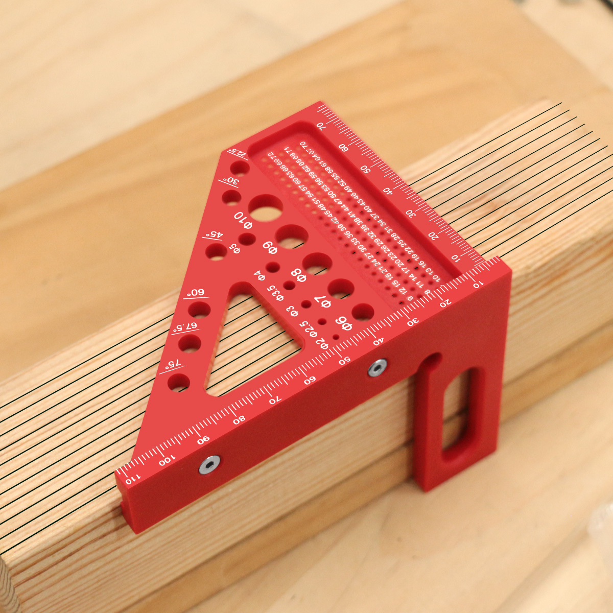 Alternative view of Escuadra de Carpintero ABS con Transportador y Regla de Medición 3D Multiángulo y Funciones de Marcado con Pin…