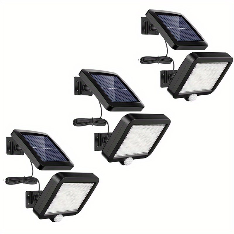 TEMU 1-3pcs 56 Led Outdoor Solar Wall Light, Motion Sensor Solar Lights With 3 Lighting Floodlight From Dusk Till Dawn, Split Wall Lamp Suitable For