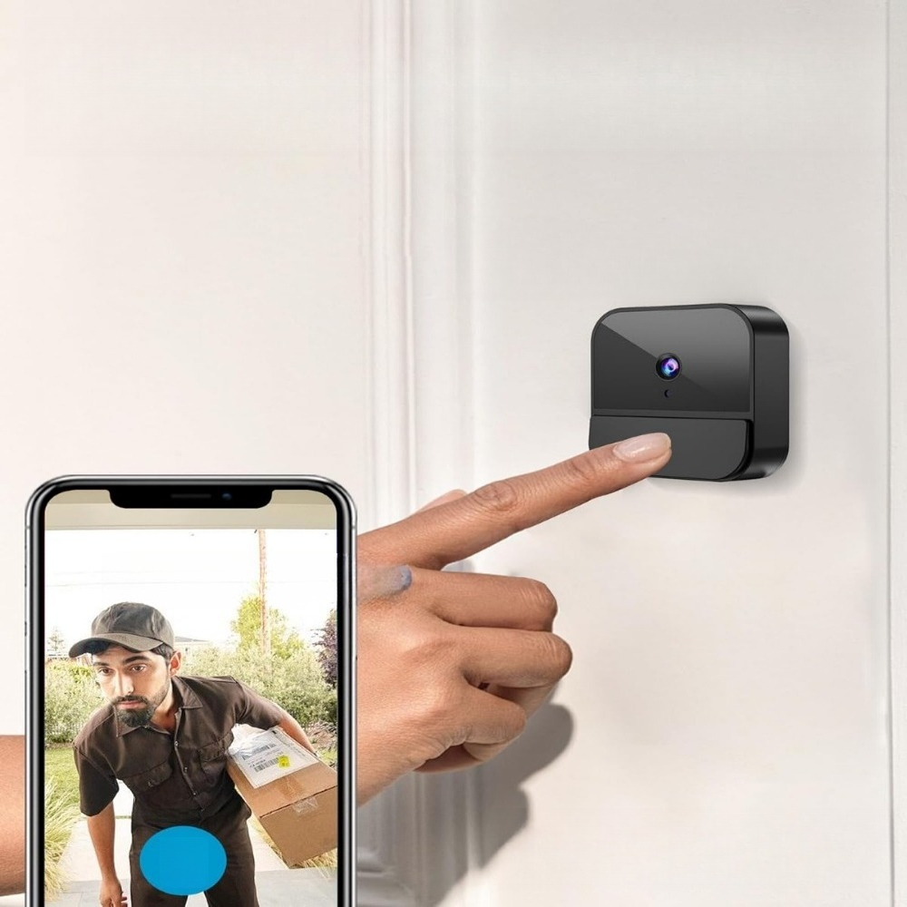 Image of 1pc Black Doorbell Decoration, Premium Exterior Ornament, Easy & Quick Installation, Stylish Minimalist , Durable Household Decor For Front Door, Entryway And Home Exterior