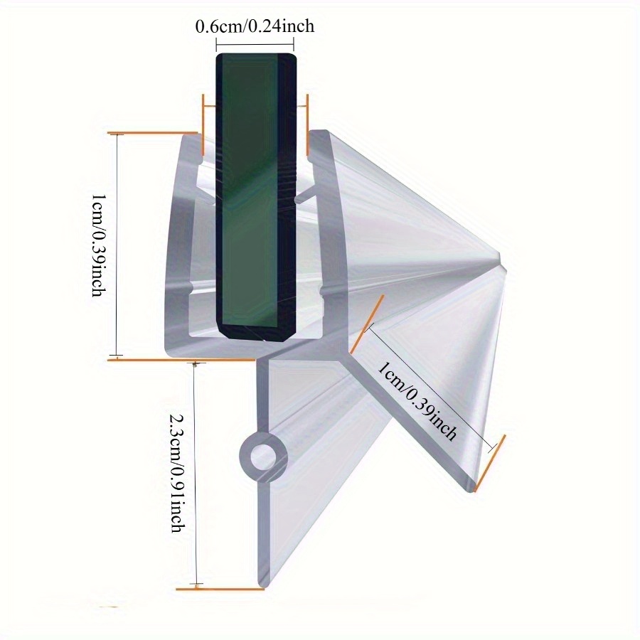 2-pack Shower Bottom Seal, Length 90.25cm, Up 23mm To , Long Sweep Stop Shower Leaks, Frameless Shower Door, Clear