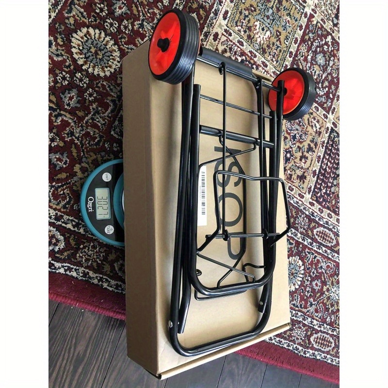 ISOP Heavy-Duty Folding Shopping Cart Dolly with 2 Swivel Wheels - Lightweight Portable Utility Trolley, Foldable Design, Sturdy Construction for Grocery, Warehouse, Office, Home - Space-Saving Heavy Loads, Warehouse Equipment, Compact Storage, Durable Plastic, Office Workers