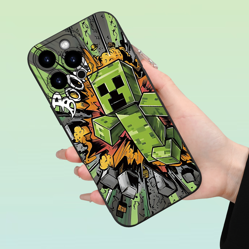 TEMU Phone Case - Explosion Style Balloon Pattern 17e/17promax/17pro/17/17air Summer Men Women Fashion Versatile Black Phone Case For Iphone