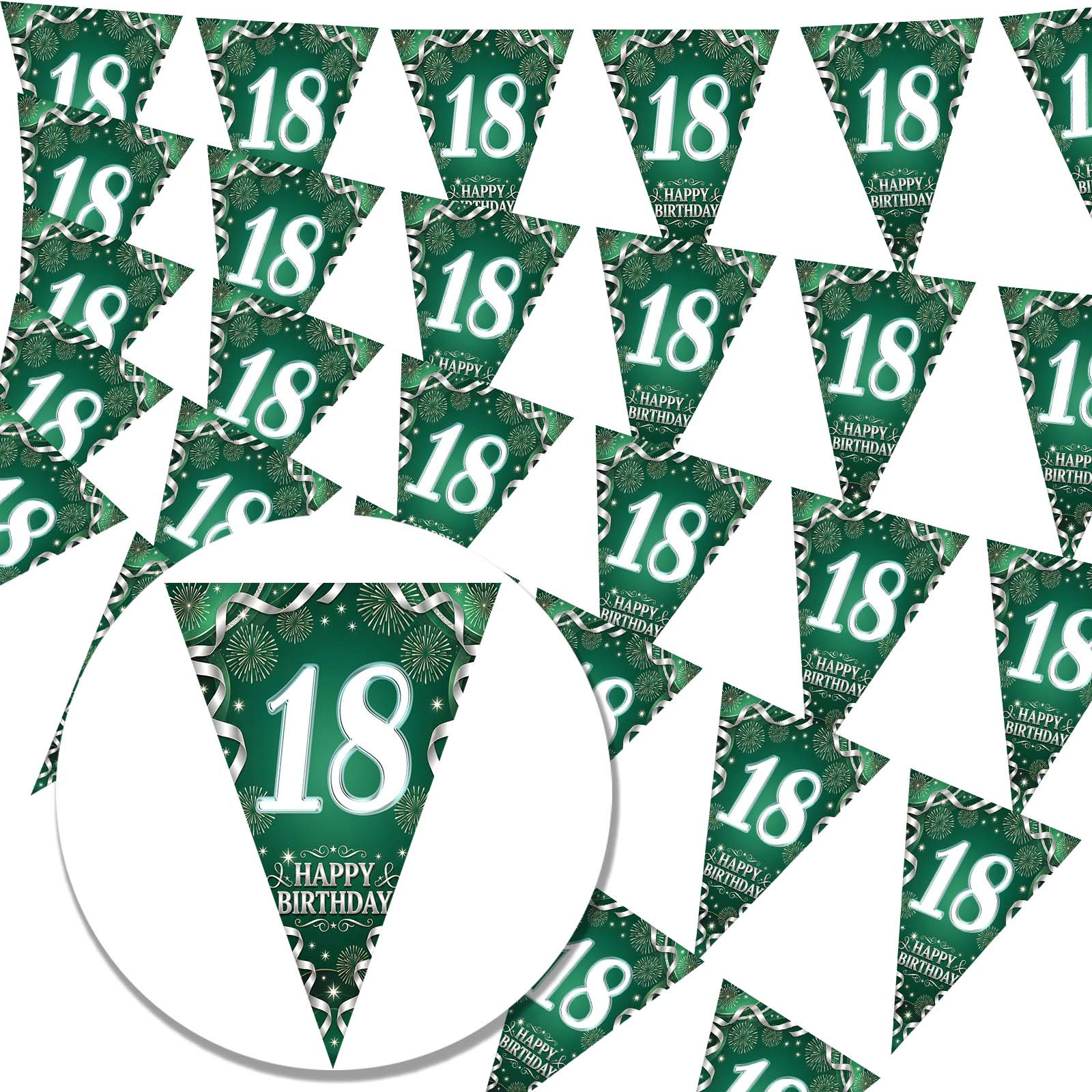 TEMU Fanion de fête plat 2D, fanion plat 2D, 10 pièces, matériau, décoration de fanion triangulaire pour 18e anniversaire, combinaison de couleurs