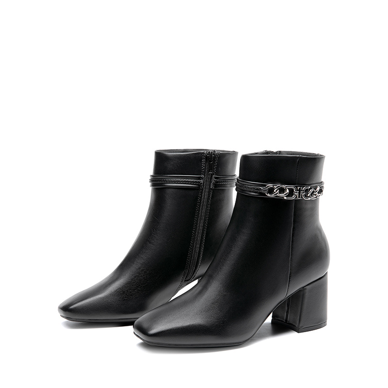 Burudani Women's Chunky Heel Ankle Boots Comfortable Booties For Fall & Work, Women Shoes