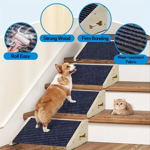 1pc wooden dog ramp stairs non slip pet steps for small medium dogs ideal ramp for injured dogs fits any stairs