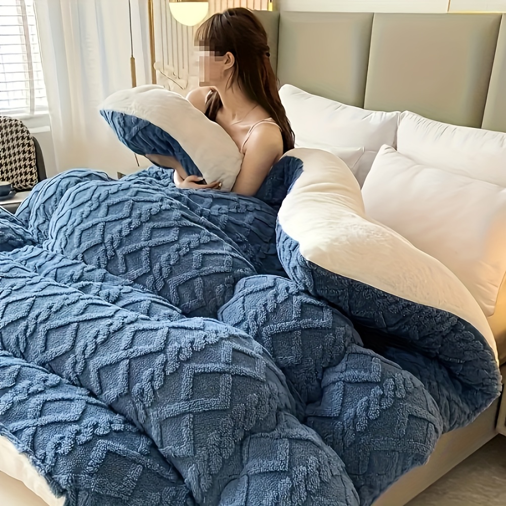 Image of Premium Blanket - Ultra Thick & Double-sided Fleece For , Machine Washable Heated Bed Quilt | & Home Bedding