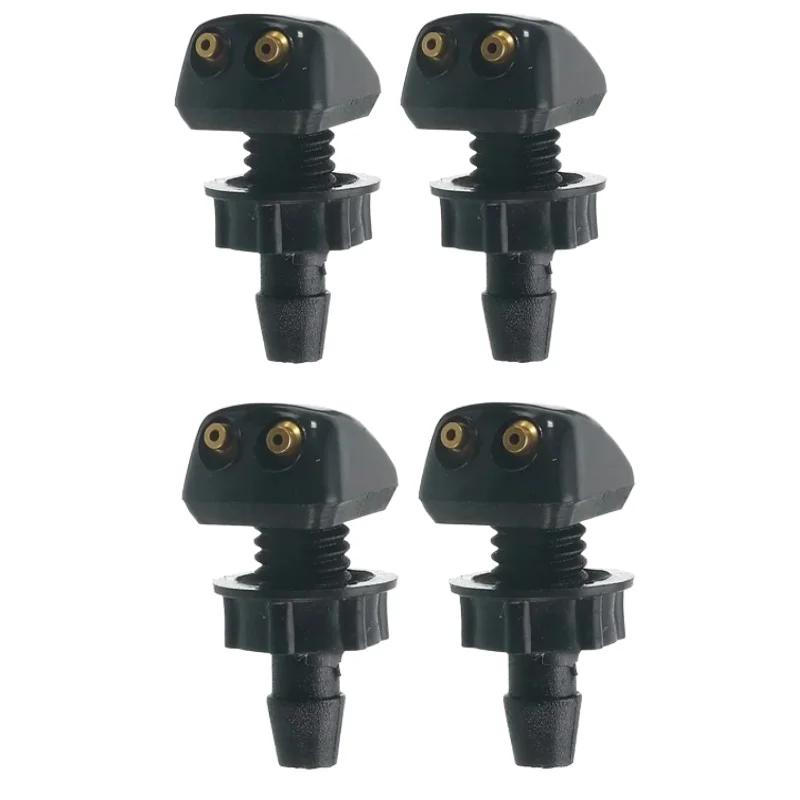 TEMU 4pcs Universal Car Windshield Washer Nozzle Engine Hood Wiper Straight Column Spray Nozzle Spray Head Car Wiper Additions, For Replacement And