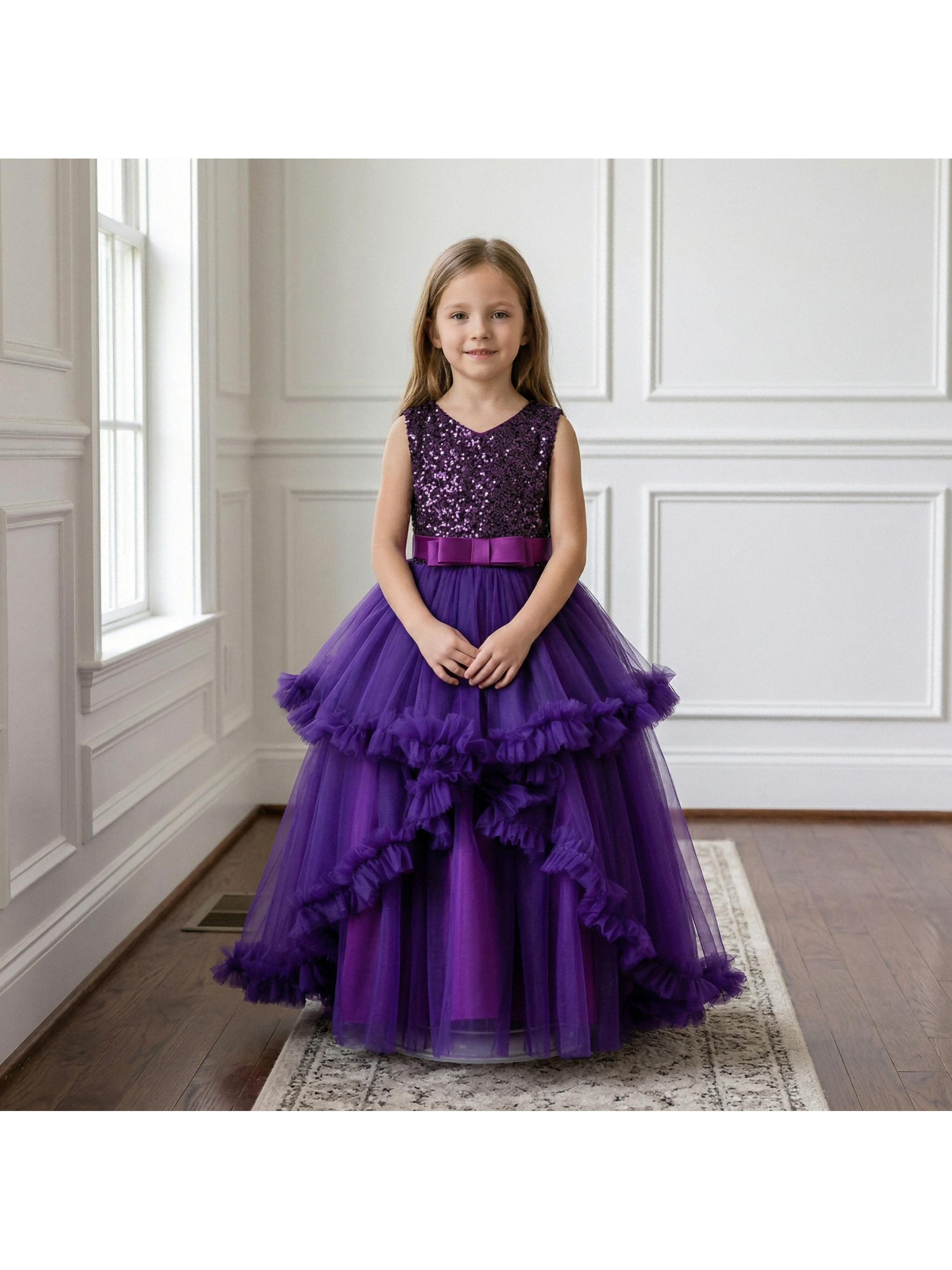 dress for kids girls purple sold on Temu United States