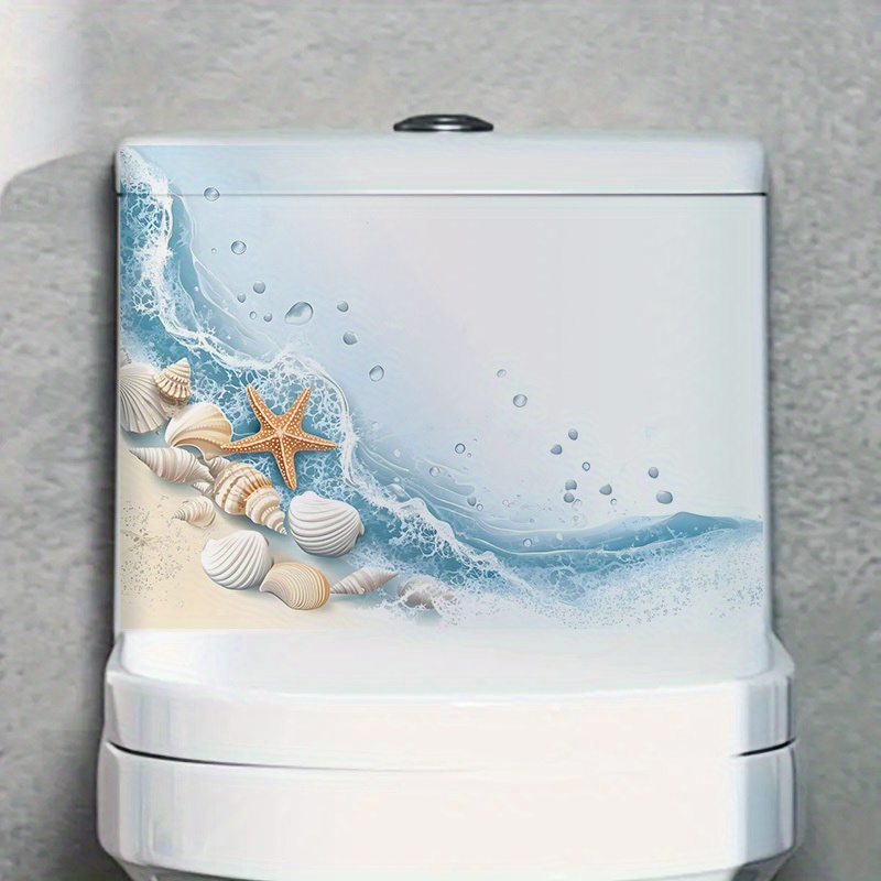 Image of Creative Beach Starfish Stickers. Polyethylene Wall Decoration Stickers. Suitable For Home Decoration. To Bathroom Toilet Seat Covers, Etc. Self-adhesive Stickers