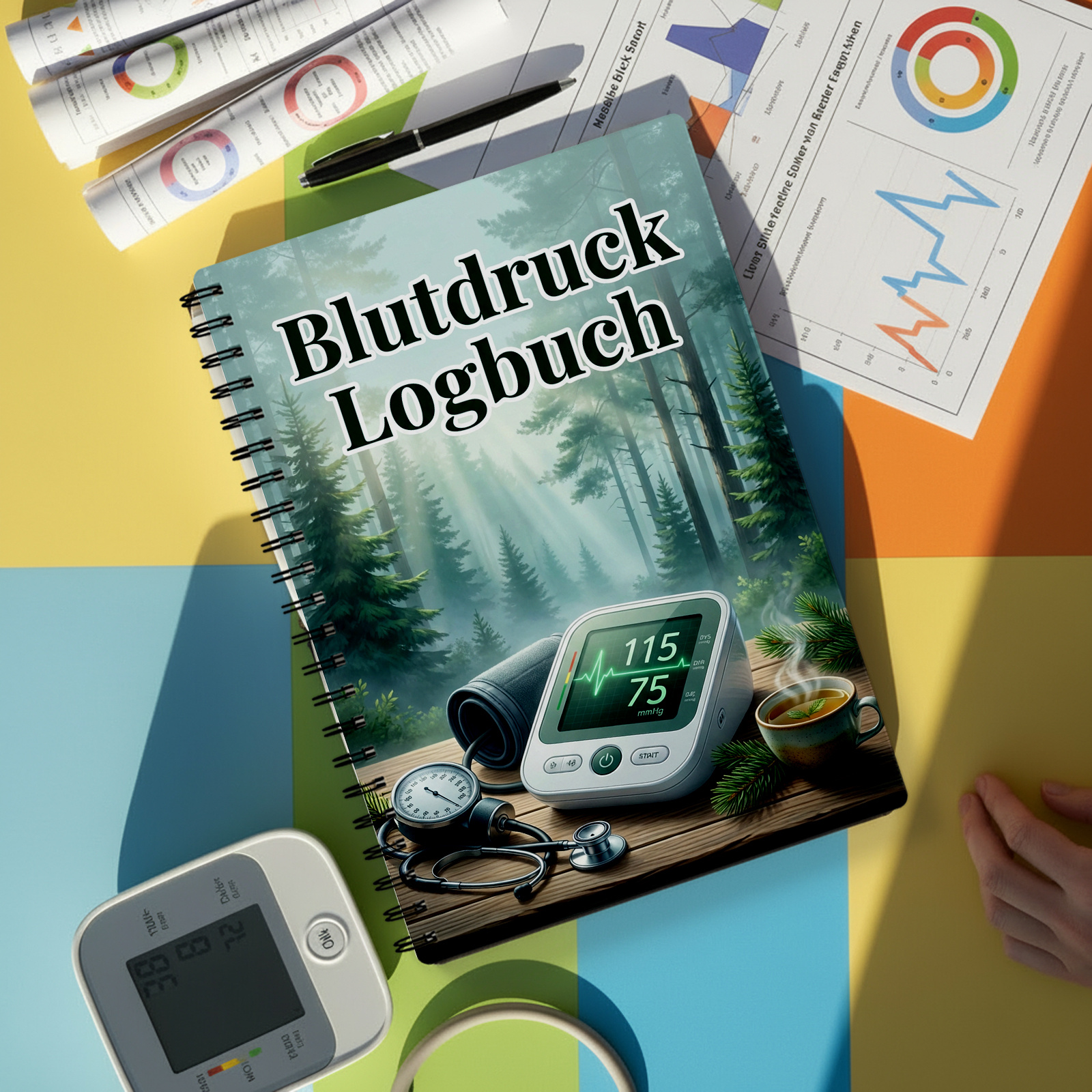 E-shop Tägliches -Gesundheitsprotokoll Planer Notizbuch Tagebuch (Deutsche Ausgabe), systolischer diastolischer -Tracker für Erwachsene Senioren,