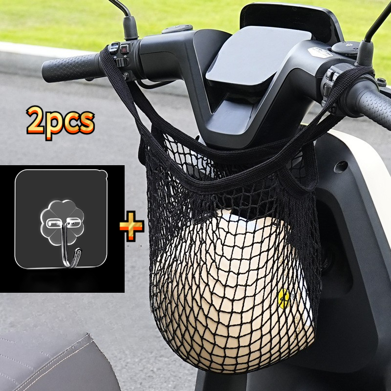 TEMU 2pcs Set Of Front Cargo Baskets And Hooks For Motorcycles/electric Vehicles, Of Accommodating Motorcycle Helmets, Miscellaneous Storage Bags,