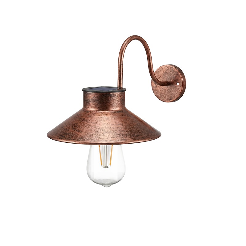 TEMU Lampada da parete solare a di cigno, lampada da parete decorativa solare a cupola per esterni, lampadina Edison, adatta per portico anteriore e