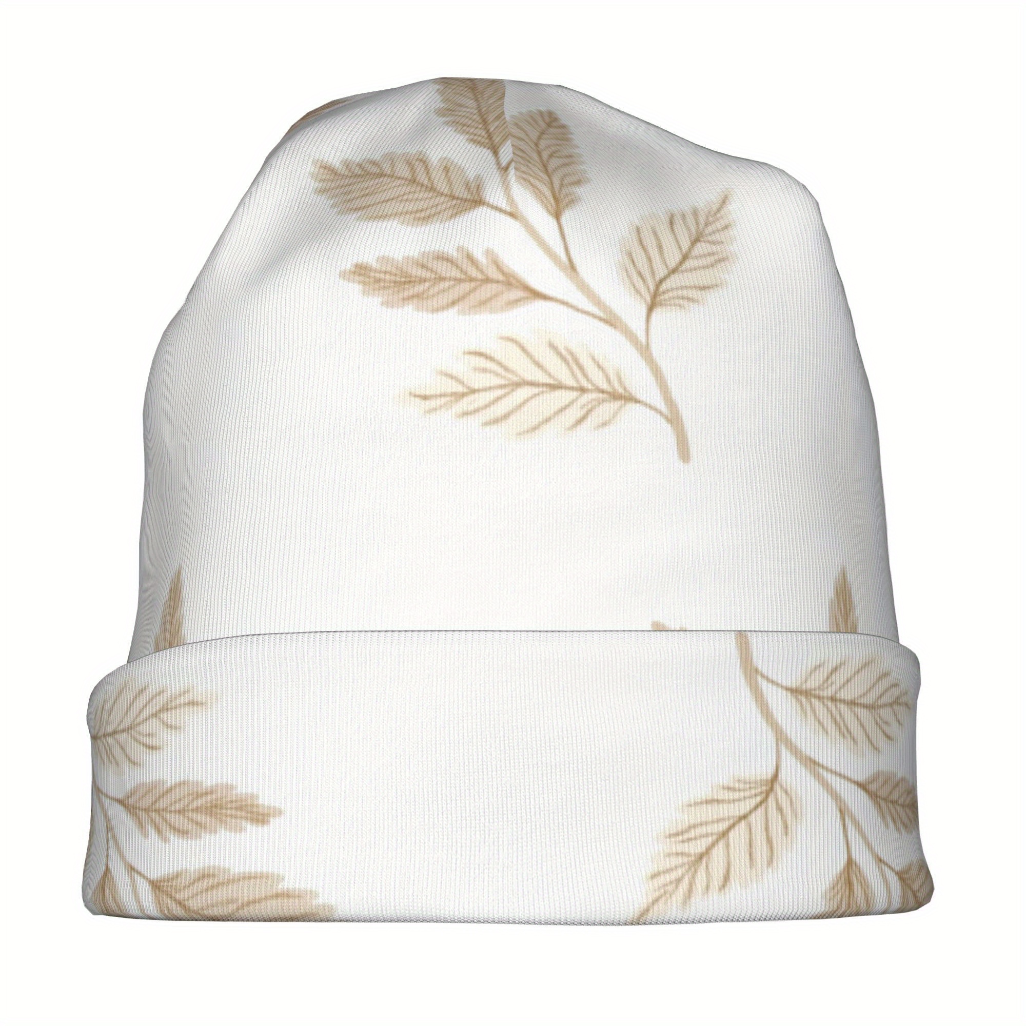 Autumn Spring Beige Leaves Thin Hat Bonnet