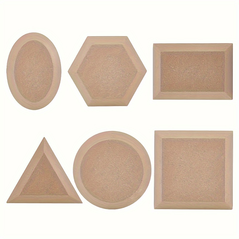 Image of A Set Of 6 Different Wooden Clay Shaping Tools, Featuring 6 Styles Of Ceramic Craft Molds, Including Square, Oval, Rectangle, Circle, Triangle, And Hexagon Shapes. Diy Pottery Templates