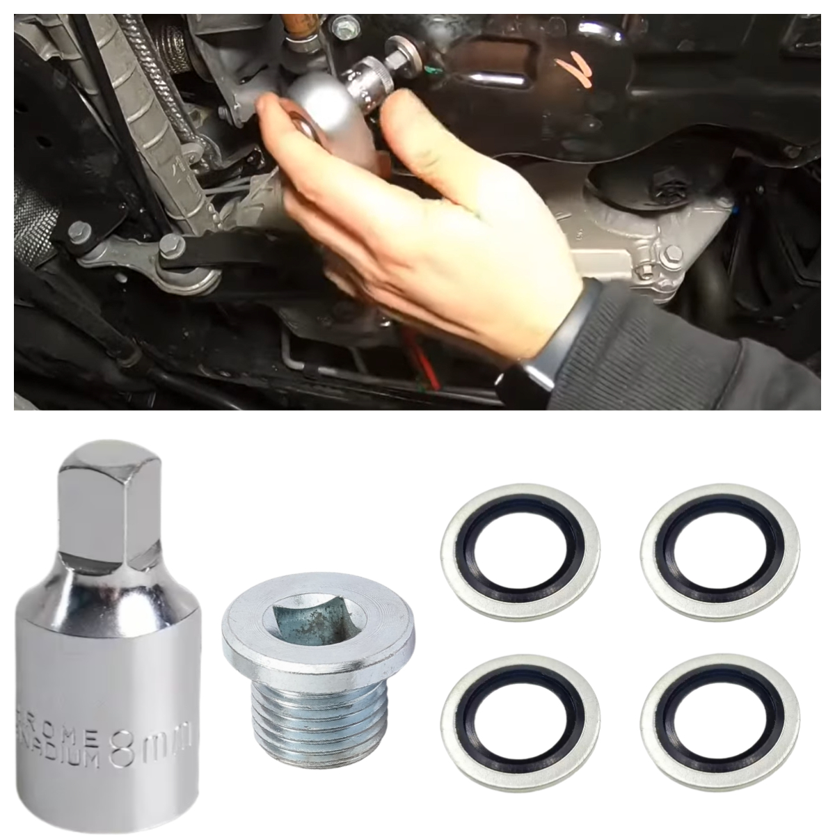 TEMU M16 X 1.5 Oil Drain Plug With Composite Washers Optional 8mm Square Socket For Duster For Renault Megane For Peugeot For Mercedes-benz