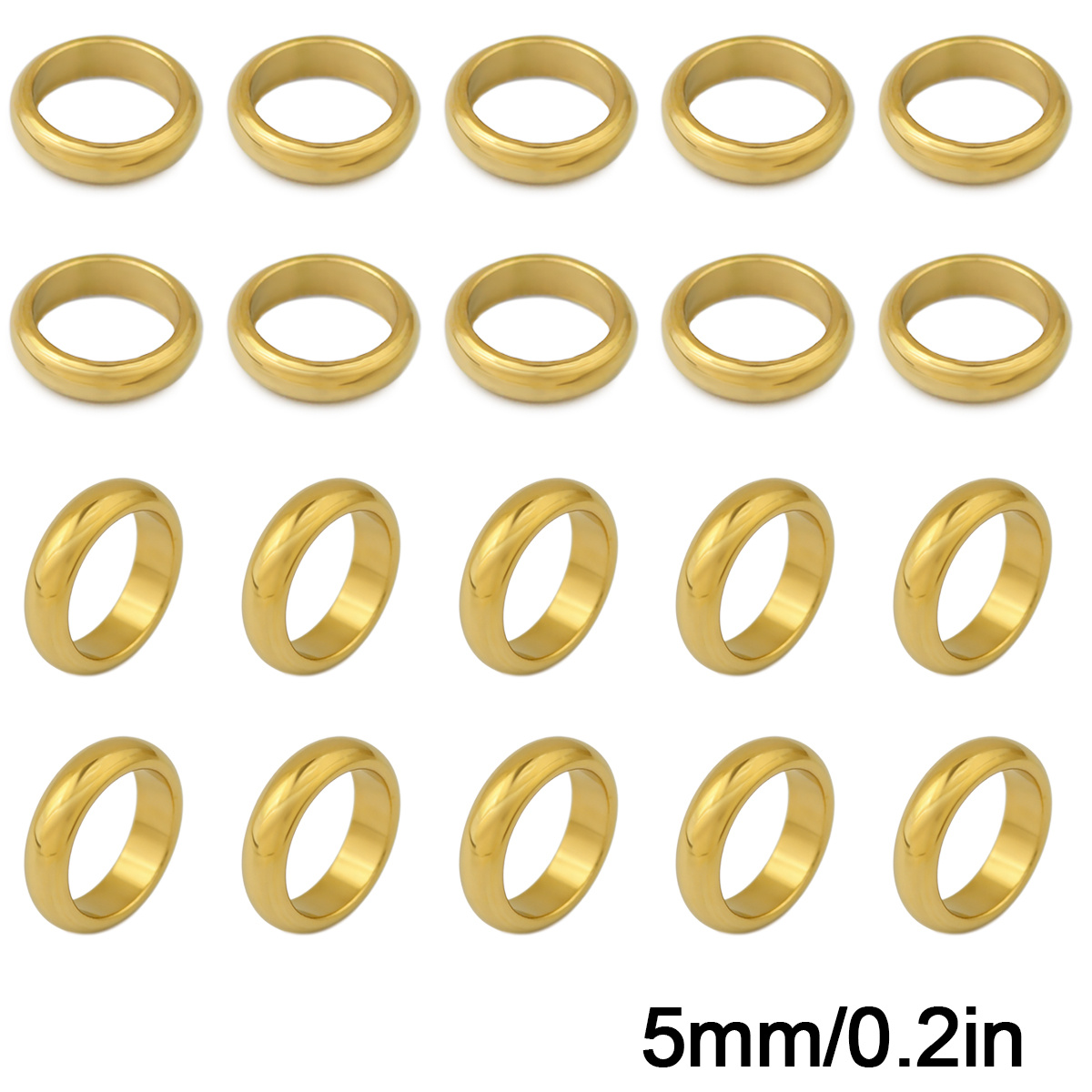 TEMU 4/5/6/8mm 20pcs Golden Large Hole Spacer Beads, Stainless Steel Precision Color-retaining Decorative Beads, Handmade Diy Loose Beads For Apparel