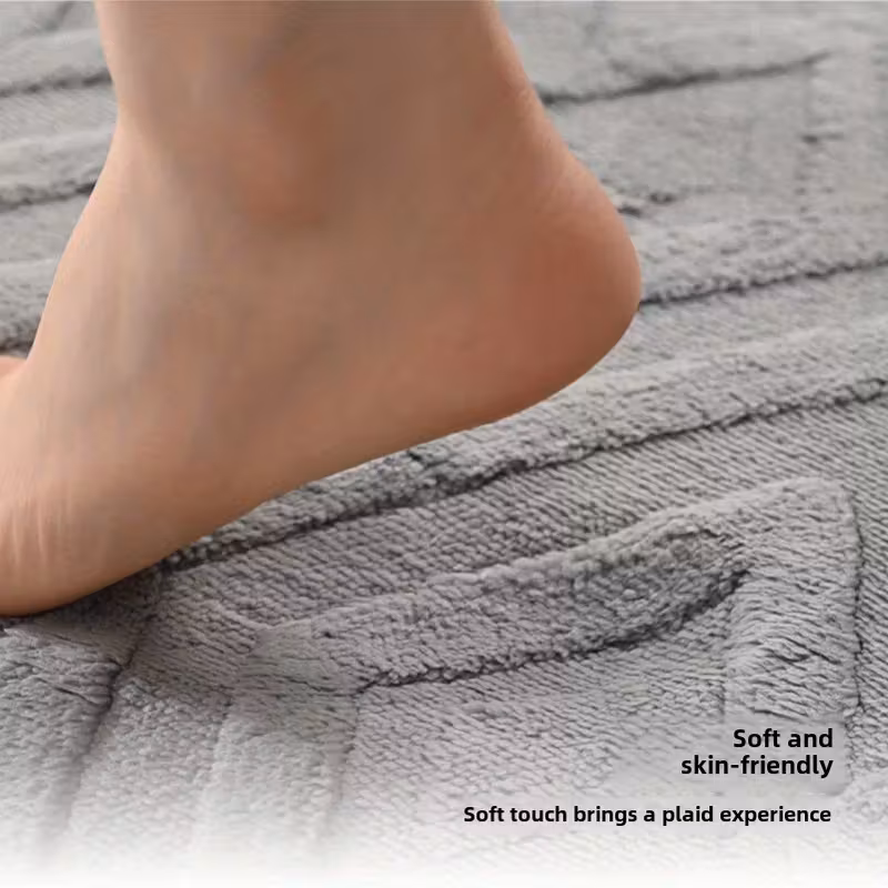 luxury plush bath rug with pvc backing quick dry absorbent knit fabric machine washable non slip bathroom mat 1055gsm 3cm thick 1pc Product details 0