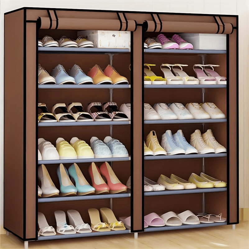 1pc versatile coffee series shoe organizer multi layer storage for entryway bedroom and bathroom   metal construction hallway shoe cabinet details 4