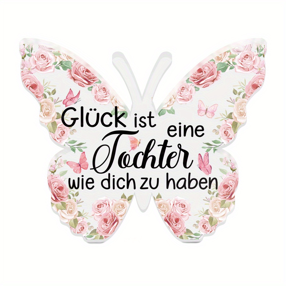 2d Flat, 2d Flat 1pc German -shaped Acrylic Sign Table Decor, "luck Is Having A Daughter ," Desktop Decoration For Home Room, Gift For Daughter, 2d Flat