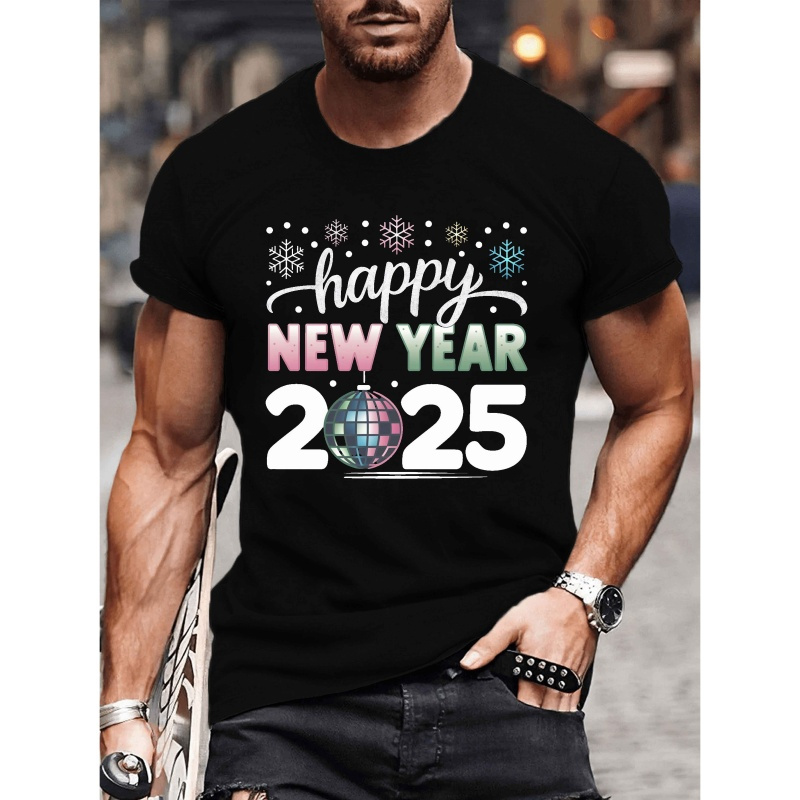 

New 2025 Graphic Tee For Men, Polyester T-, , Regular Fit, Pattern, Slight , For Summer