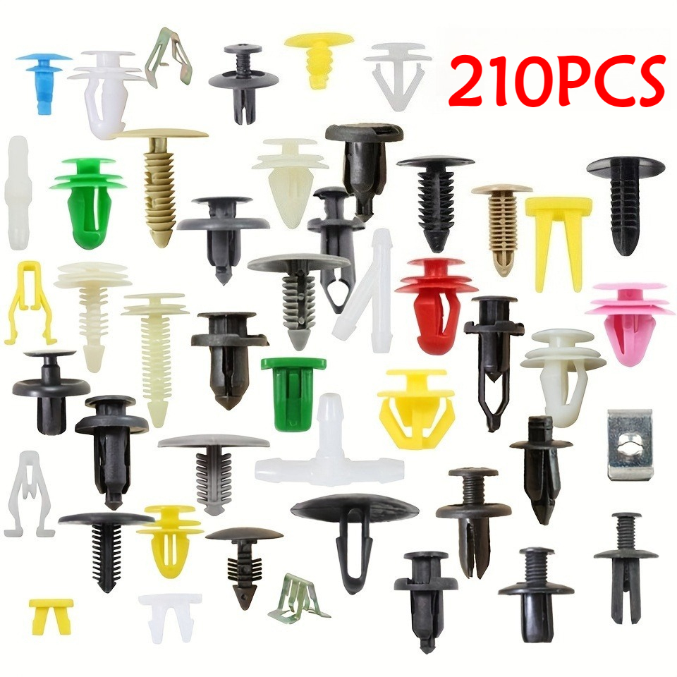 TEMU 70/140/210pcs Set Of Durable, Universal Plastic Clips, Suitable For Car Mudguards, Bumper, Doors, And Interior - Using Push-type Fasteners,