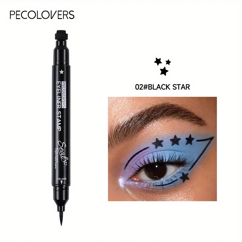 waterproof long lasting liquid eyeliner pencil smudge proof with moon stamp for precise winged liner everyday party makeup ideal for sensitive eyes sensitive eye makeup safe makeup creative application tools smooth application tool details 8