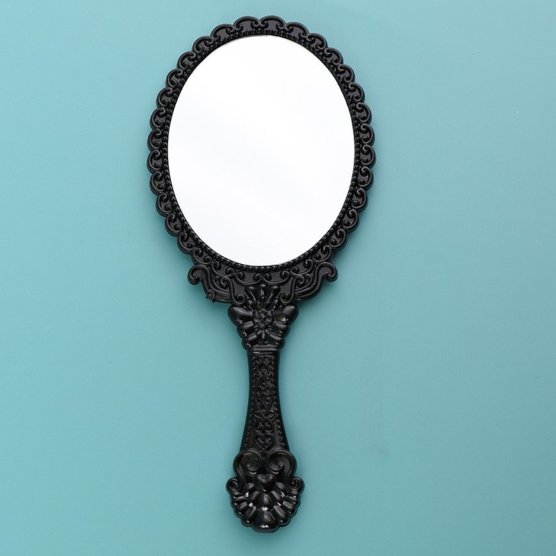 Minimalist Solid Color Elegant Plastic Round Women's Hand Mirror