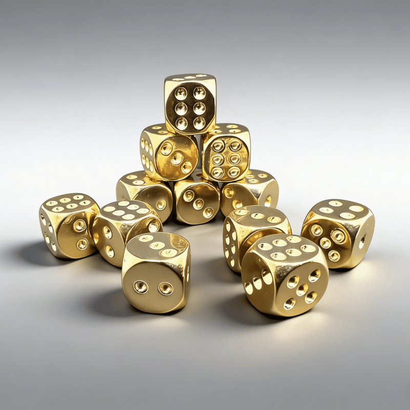 2 Handmade Solid Brass Dice for Tabletop Games